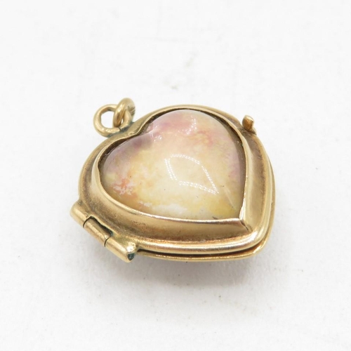 9ct gold vintage heart shaped locket charm (3.1g)
