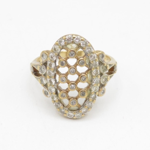 9ct gold diamond dress ring (4.2g) Size  N