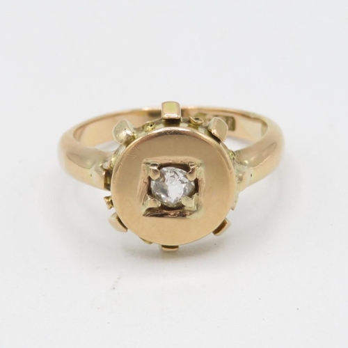 15ct gold antique diamond dress ring (3.9g) Size  M