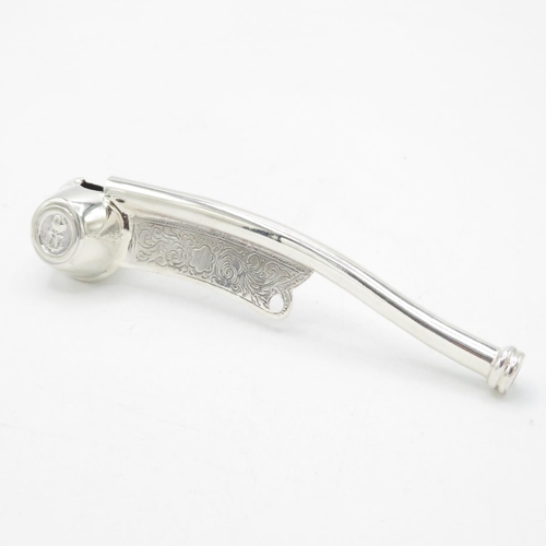 Silver Bosun's Whistle not hallmarked but tests as 925 silver (20g)  100mm long