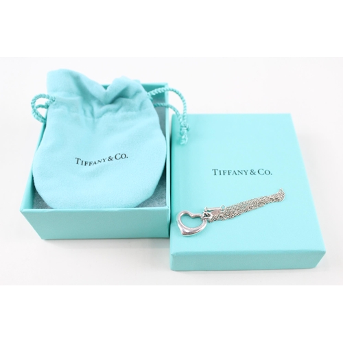 A silver heart pendant necklace by Elsa Peretti for Tiffany and Co (4g)