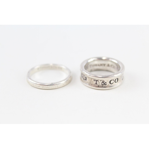 Two silver rings by Tiffany and Co (10g)