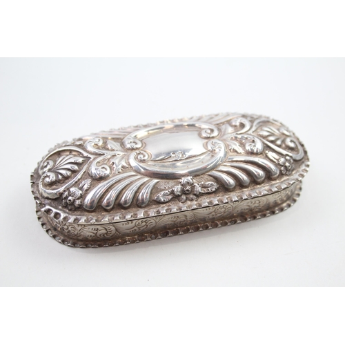 Victorian 1898 Chester Sterling Silver Oval Trinket / Jewellery Box (68g)