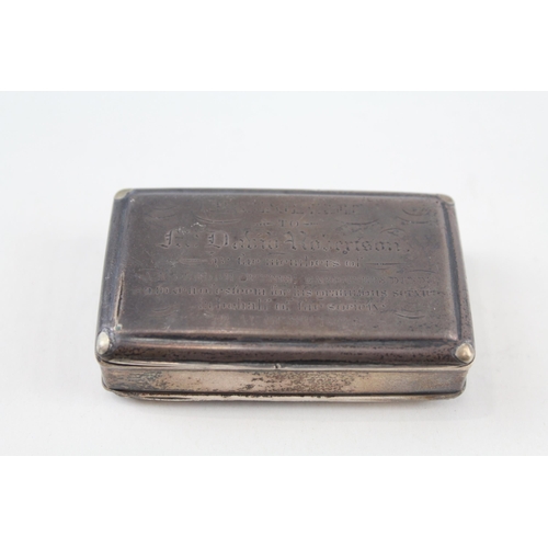 Antique George IV Hallmarked 1823 Birmingham Sterling Silver Snuff Box (64g)