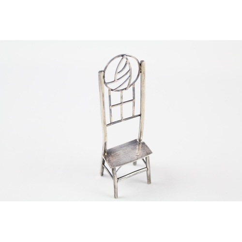 Vintage .925 Sterling Silver Art Nouveau Style Miniature Chair (30g)