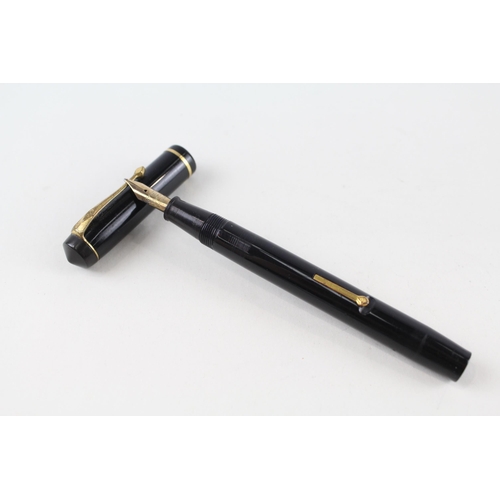Vintage CONWAY STEWART No.286 Black Cased Fountain Pen w/ 14ct Gold Nib WRITING