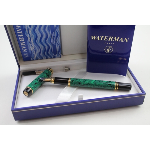 WATERMAN Ideal Green Lacquer Fountain Pen w/ 18ct Gold Nib WRITING Boxed