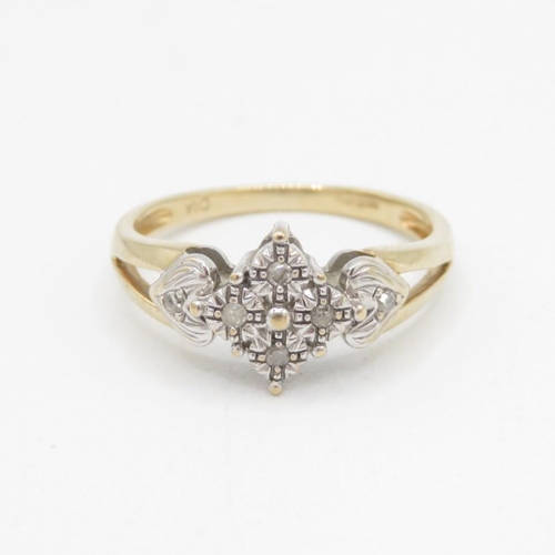 9ct gold diamond dress ring (1.7g) Size  K