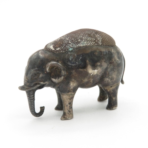 Antique Edwardian .925 Sterling Silver Novelty Elephant Pin Cushion (15g)