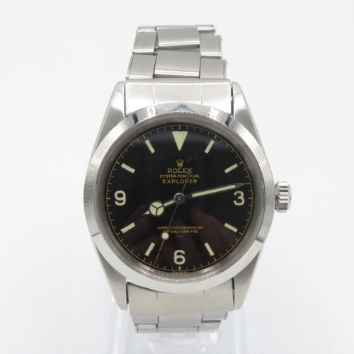 Rolex Explorer 1963 with original bracelet. 1016 movement.  All original except service hands.  Underlined dial.  Good condition.  Serviced and running