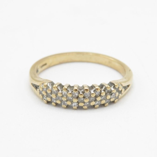 9ct gold vintage diamond set band ring (1.8g) Size  L
