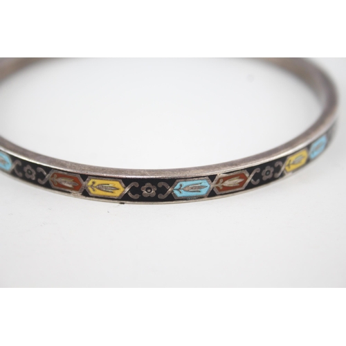 346 - An early 20th century silver enamel armlet (19g)