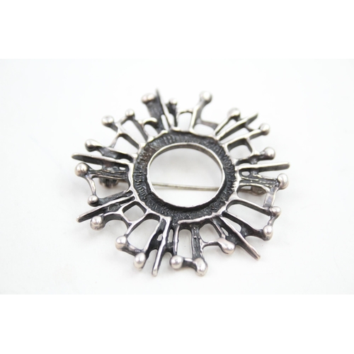 362 - A silver brutalist brooch by David Anderson, Norway (14g)