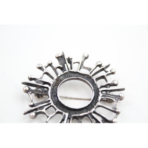 362 - A silver brutalist brooch by David Anderson, Norway (14g)