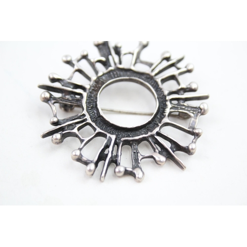 362 - A silver brutalist brooch by David Anderson, Norway (14g)