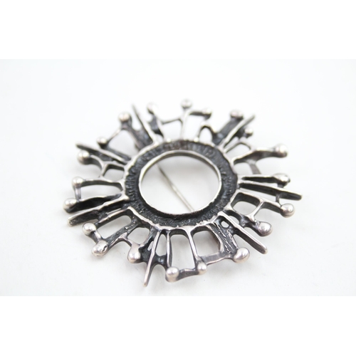 362 - A silver brutalist brooch by David Anderson, Norway (14g)