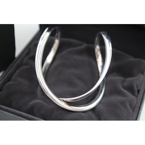 365 - Georg Jensen sterling silver torque bangle (31g)