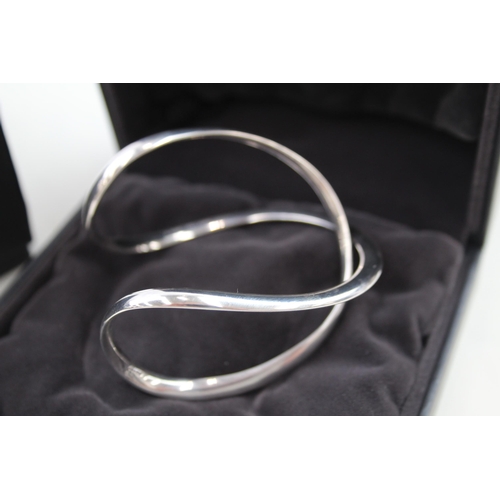 365 - Georg Jensen sterling silver torque bangle (31g)