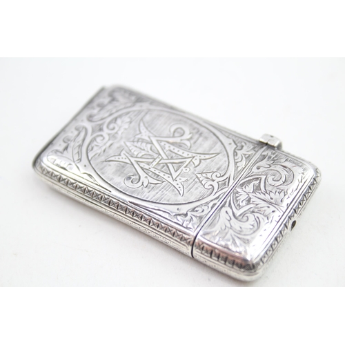 Antique / Vintage .925 Sterling Silver Vesta / Match Case w/ Hunting ...