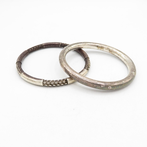 394 - 2x hallmarked silver bangles 47g