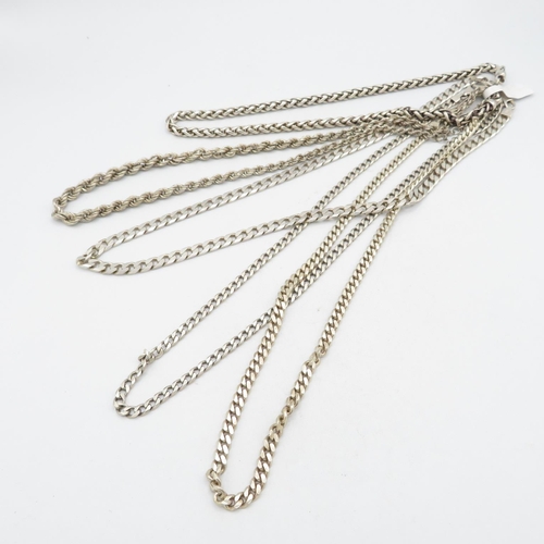 398 - 5x silver hallmarked necklaces (136g)