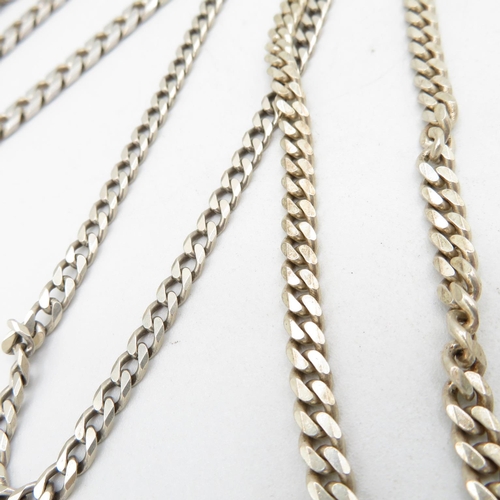 398 - 5x silver hallmarked necklaces (136g)