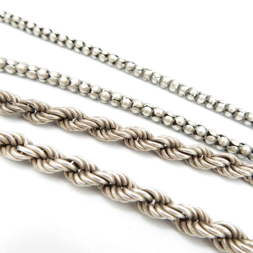 400 - 6x misc silver chains (158.5g)