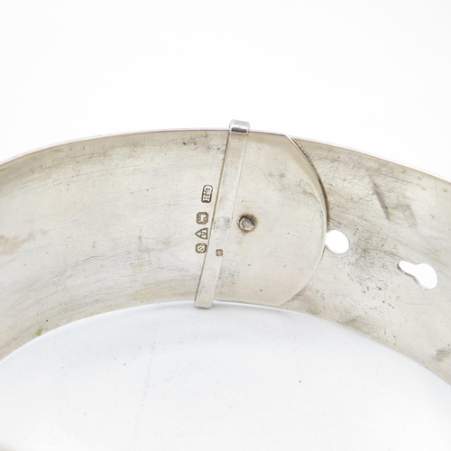 406 - British hallmarked silver cuff bangle (33.1g)