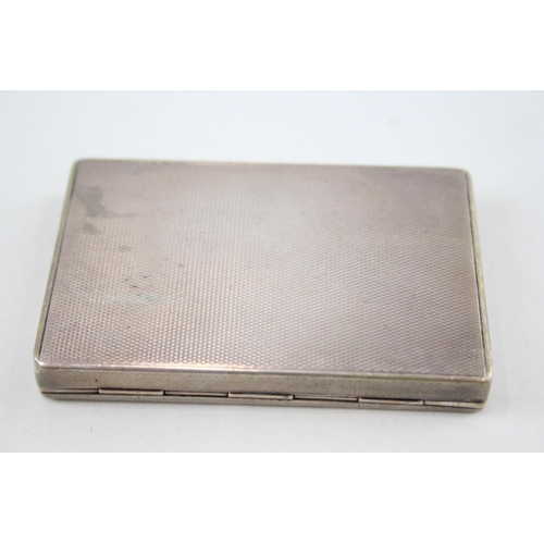 411 - Vintage .800 Continental Silver Engine Turned Snuff Box / Cigarette Case (62g)