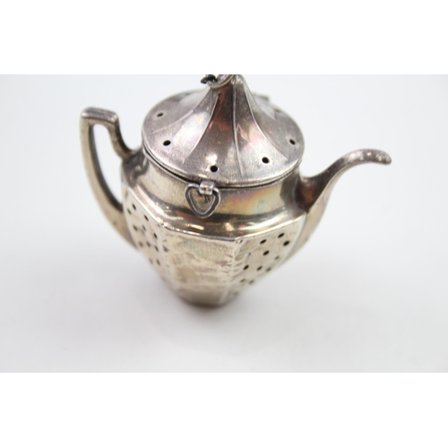 414 - Antique / Vintage Stamped .925 Sterling Silver Novelty Teapot Tea Infuser (12g)