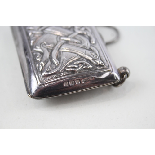 415 - Antique Edwardian 1908 Birmingham Sterling Silver Ladies Coin Purse / Bag (68g)