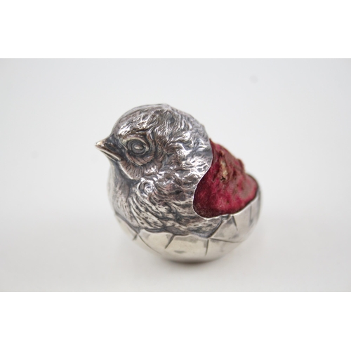 419 - Edwardian 1905 Chester Sterling Silver S.Mordan & Co Bird Pin Cushion (47g)