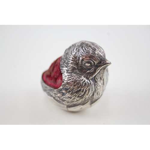 419 - Edwardian 1905 Chester Sterling Silver S.Mordan & Co Bird Pin Cushion (47g)