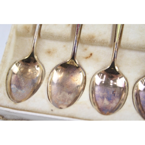 420 - 6 x Vintage DAVID ANDERSON .925 Sterling Silver Guilloche Enamel Teaspoons (57g)