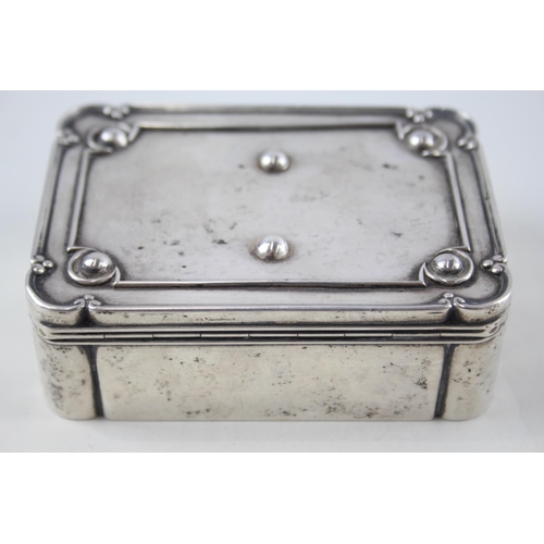 423 - Antique ARTS & CRAFTS 1905 London Sterling Silver Trinket / Jewellery Box (178g)