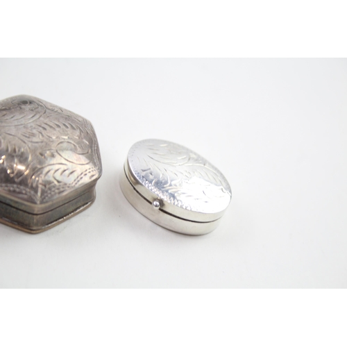 438 - 4 x Antique / Vintage .950 & .925 Sterling Silver Pill / Trinket Boxes (52g)