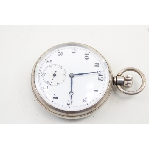 569 - 925 Silver Cased Open Face Pocket Watch Hand-Wind - Watch Runs