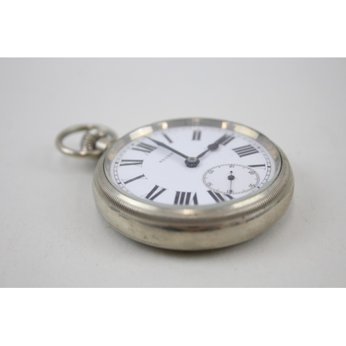 570 - Vintage Record Open Face Pocket Watch Hand-Wind - Watch Runs