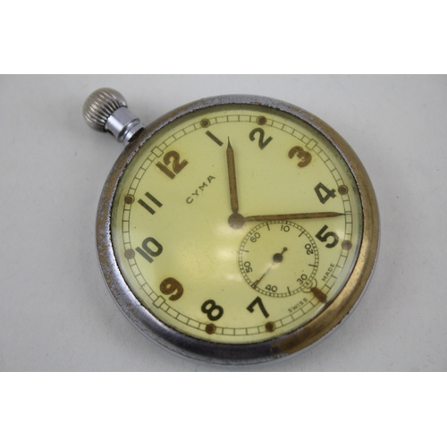 574 - Cyma G.S.T.P Military Issued WW2 Era Pocket Watch Hand-Wind - Watch Runs