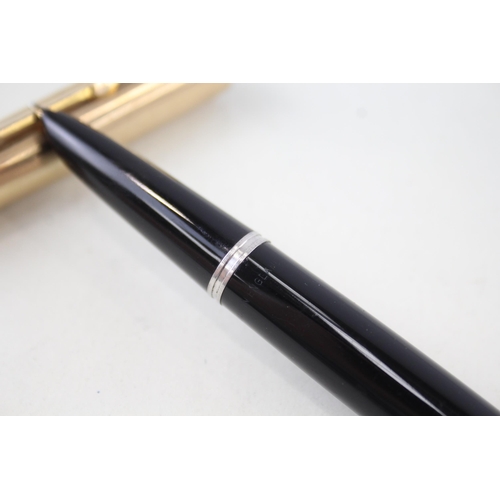 578 - Vintage PARKER 51 Black Fountain Pen w/ 14ct Gold Nib, Rolled Gold Cap WRITING