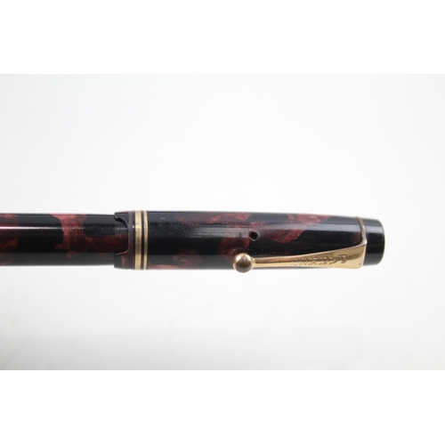 581 - Vintage PARKER Duofold Burgundy Fountain Pen w/ 14ct Gold Nib WRITING