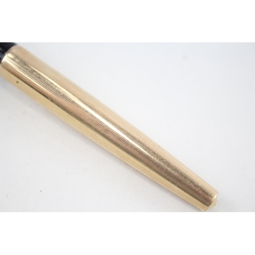 587 - Vintage PARKER 61 Gold Plated Fountain Pen w/ 14ct Gold Nib WRITING