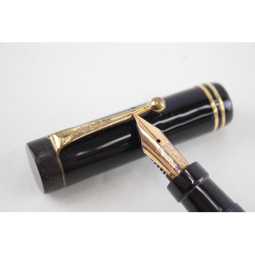 589 - Vintage PARKER Duofold Black Fountain Pen w/ 14ct Gold Nib WRITING