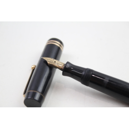 590 - Vintage PARKER Duofold Black Fountain Pen w/ 14ct Gold Nib WRITING