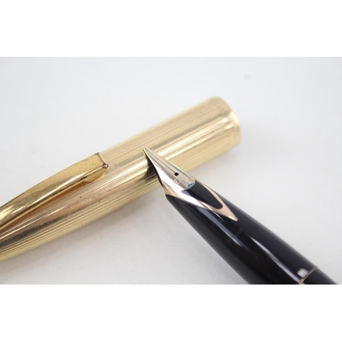 591 - Vintage SHEAFFER Imperial Black Fountain Pen w/ 14ct Gold Nib WRITING