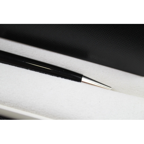 595 - Montblanc Meisterstuck Ballpoint Black Cased Pen / Biro WRITING Original Box