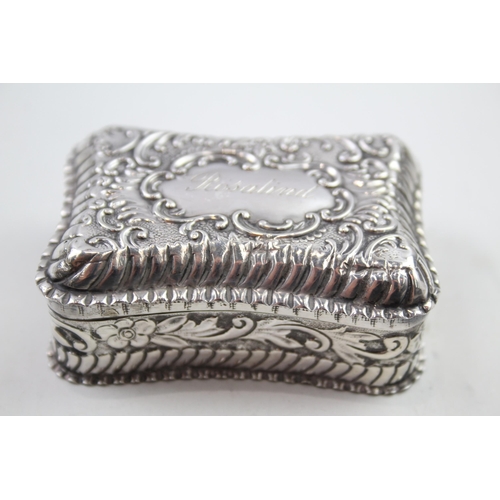 473 - Antique Victorian 1889 Birmingham Sterling Silver Trinket / Snuff Box (44g)