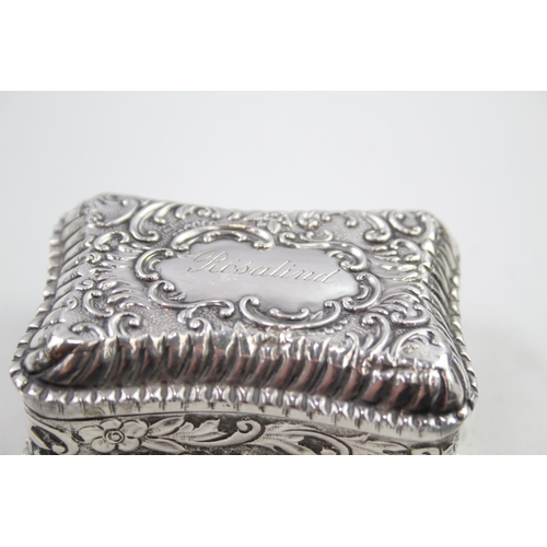 473 - Antique Victorian 1889 Birmingham Sterling Silver Trinket / Snuff Box (44g)