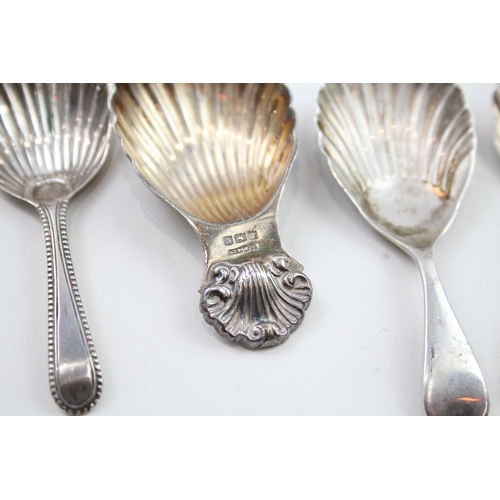 477 - 4 x Antique / Vintage .925 Sterling Silver Caddy Spoons Inc Georgian (56g)