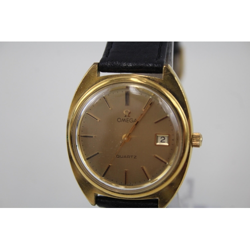 544 - Vintage Omega Gold Tone WRISTWATCH Quartz - Watch Runs -